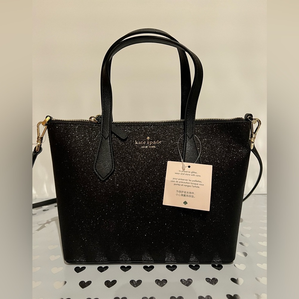 Kate Spade New York Black Glitter Joeley Small Purse (NWT)